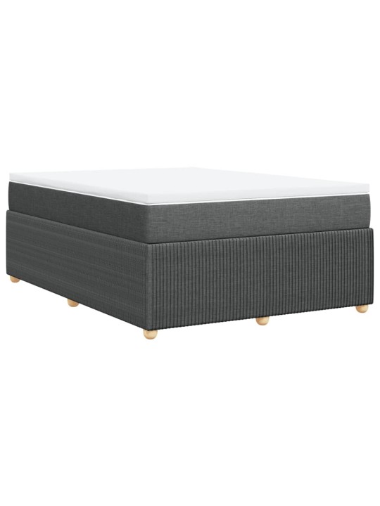 Box spring postel s matrací tmavě šedá 140x200 cm textil