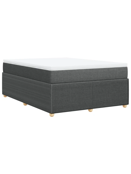 Box spring postel s matrací tmavě šedá 140x200 cm textil