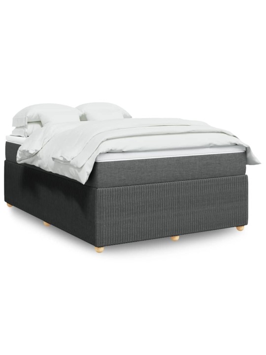 Box spring postel s matrací tmavě šedá 140x200 cm textil