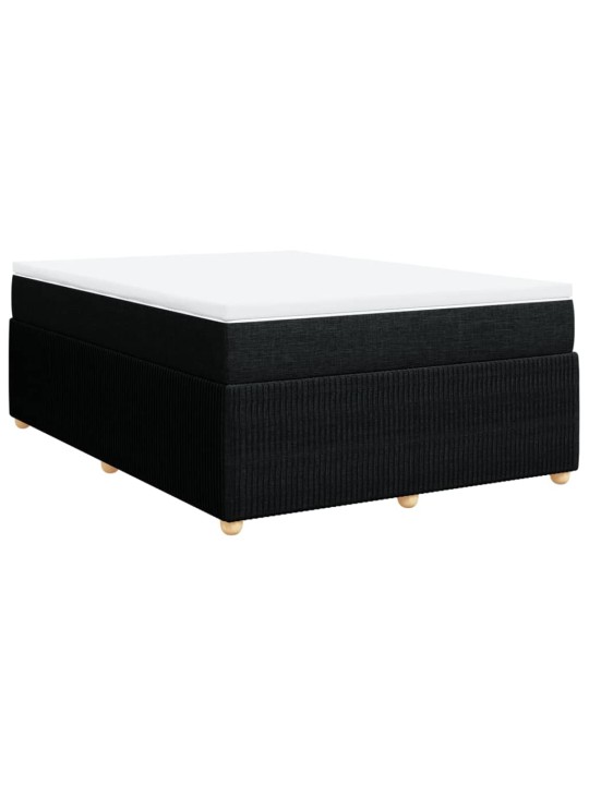 Box spring postel s matrací černá 140x200 cm textil