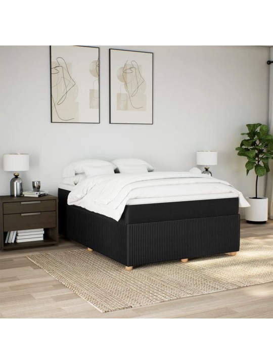 Box spring postel s matrací černá 140x200 cm textil