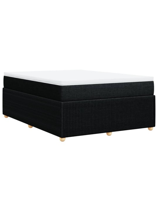 Box spring postel s matrací černá 140x200 cm textil