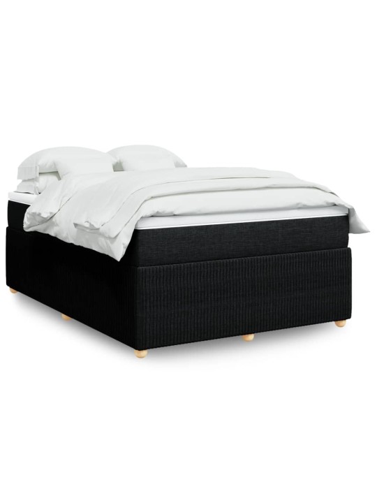 Box spring postel s matrací černá 140x200 cm textil
