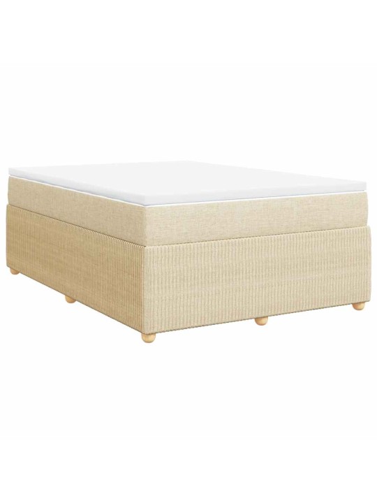 Box spring postel s matrací krémová 140x200 cm textil