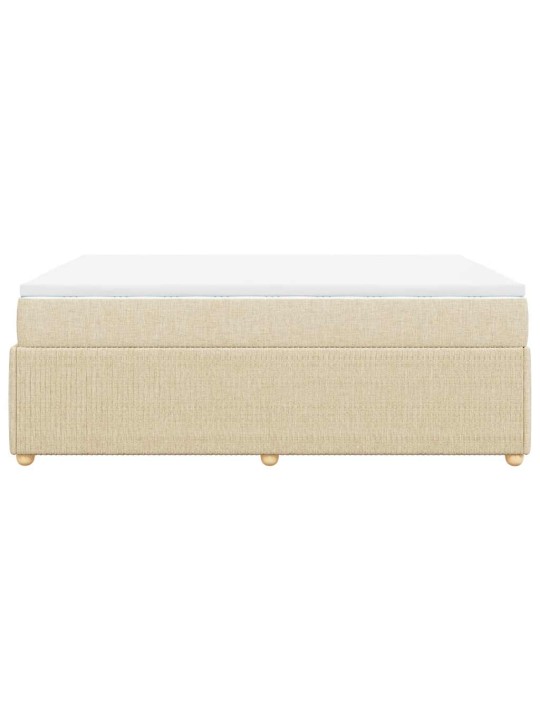Box spring postel s matrací krémová 140x200 cm textil
