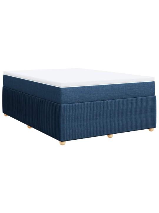 Box spring postel s matrací modrá 140x200 cm textil