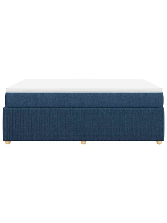 Box spring postel s matrací modrá 140x200 cm textil