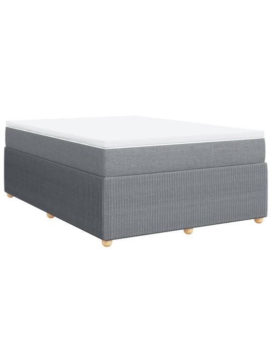 Box spring postel s matrací světle šedá 160 x 200 cm textil