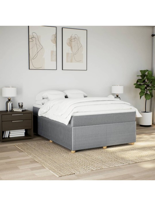 Box spring postel s matrací světle šedá 160 x 200 cm textil