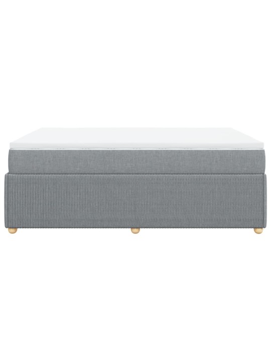 Box spring postel s matrací světle šedá 160 x 200 cm textil