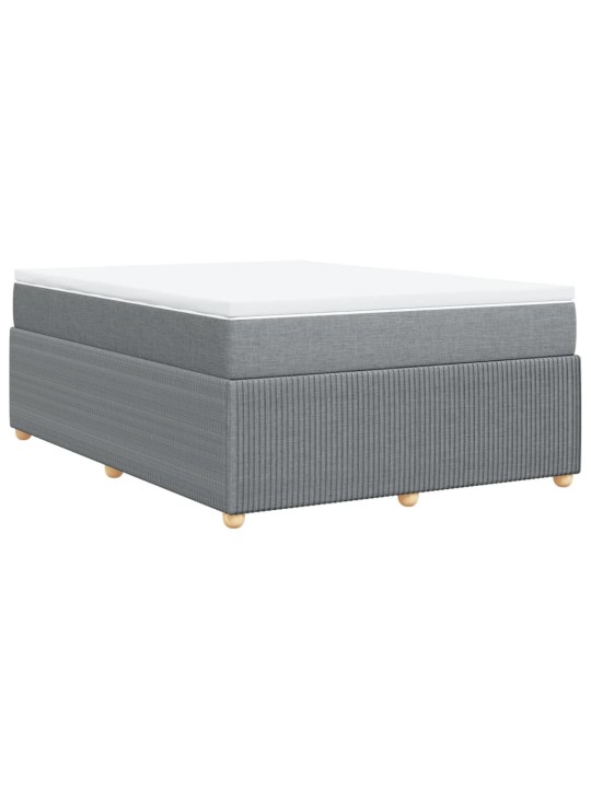 Box spring postel s matrací světle šedá 160 x 200 cm textil