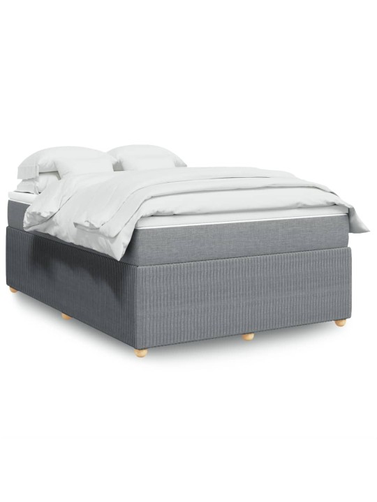 Box spring postel s matrací světle šedá 160 x 200 cm textil