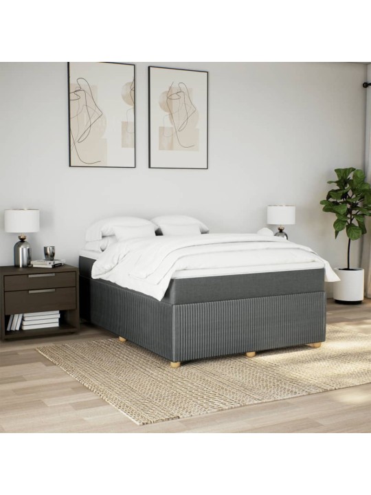 Box spring postel s matrací tmavě šedá 160x200 cm textil
