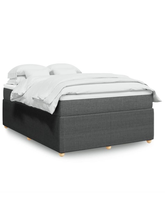 Box spring postel s matrací tmavě šedá 160x200 cm textil