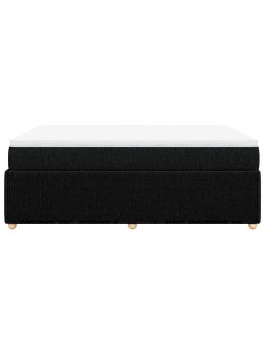 Box spring postel s matrací černá 160x200 cm textil