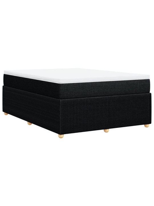 Box spring postel s matrací černá 160x200 cm textil