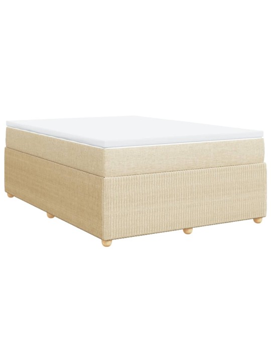 Box spring postel s matrací krémová 160x200 cm textil