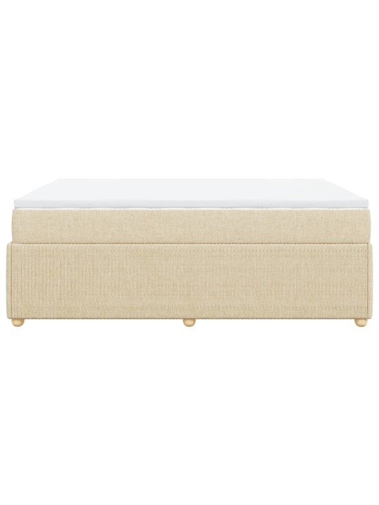 Box spring postel s matrací krémová 160x200 cm textil