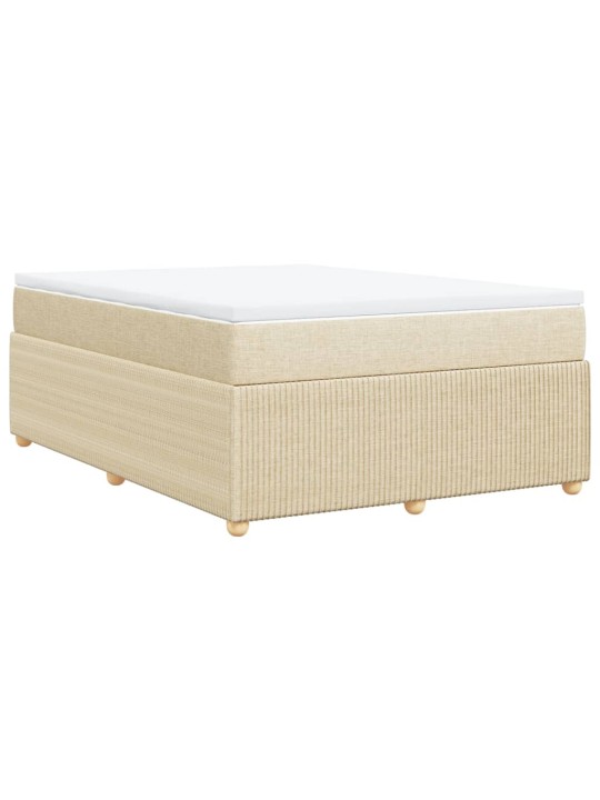 Box spring postel s matrací krémová 160x200 cm textil