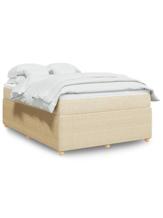 Box spring postel s matrací krémová 160x200 cm textil