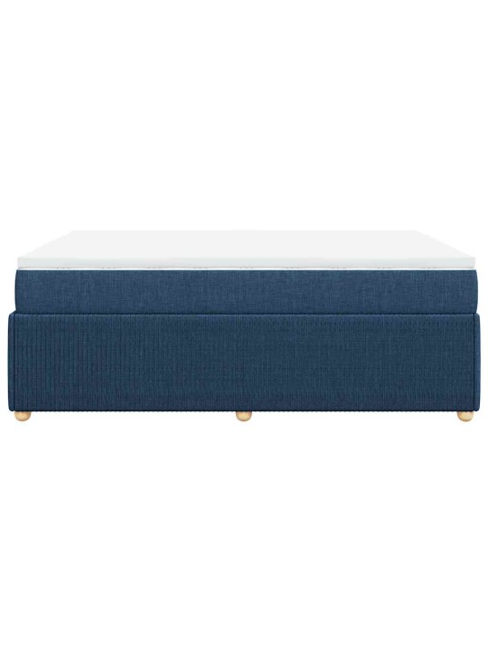 Box spring postel s matrací modrá 160x200 cm textil
