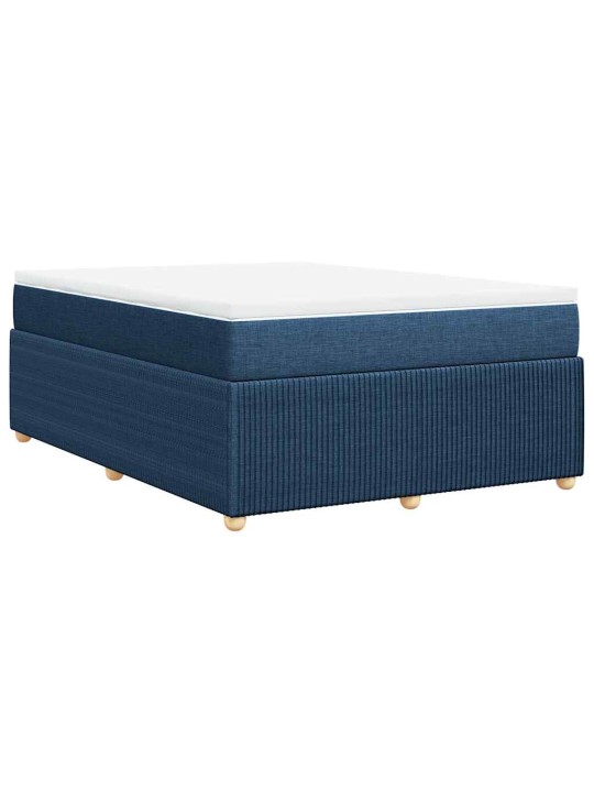 Box spring postel s matrací modrá 160x200 cm textil