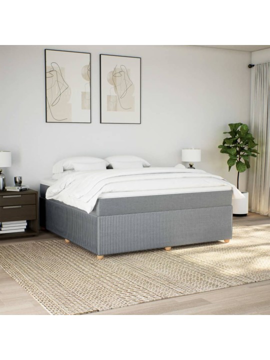 Box spring postel s matrací světle šedá 180 x 200 cm textil