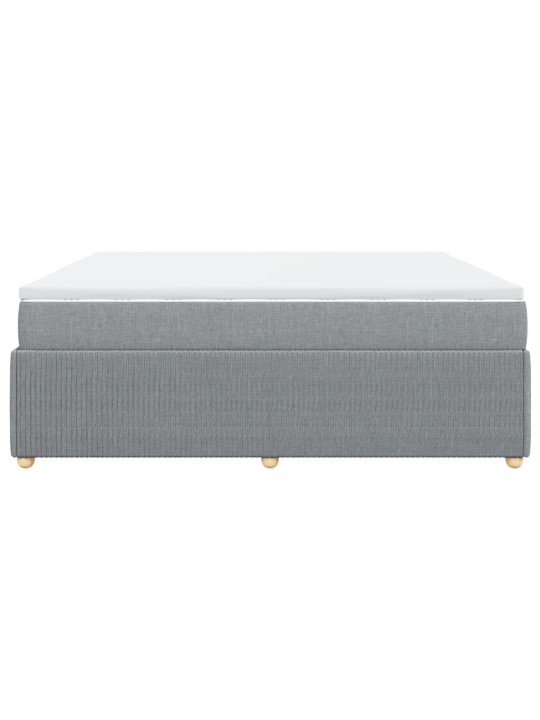 Box spring postel s matrací světle šedá 180 x 200 cm textil