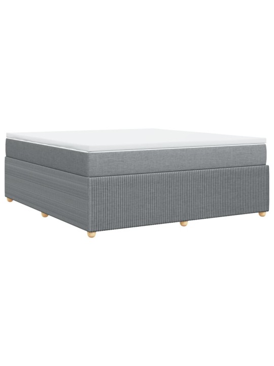 Box spring postel s matrací světle šedá 180 x 200 cm textil