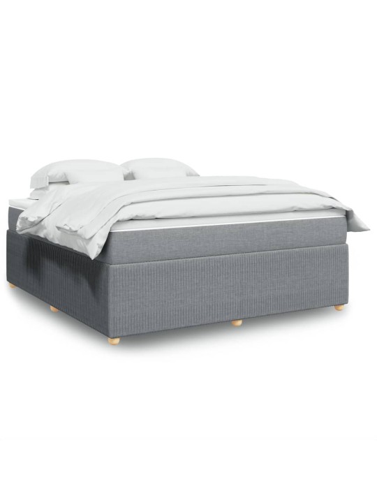 Box spring postel s matrací světle šedá 180 x 200 cm textil
