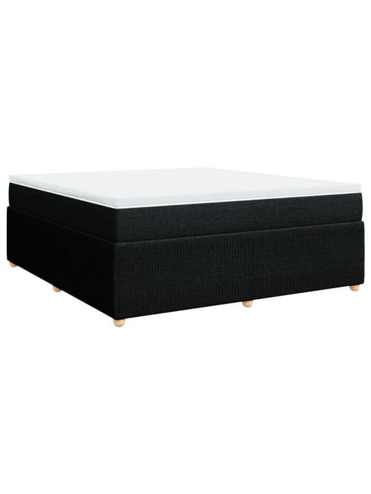 Box spring postel s matrací černá 180x200 cm textil