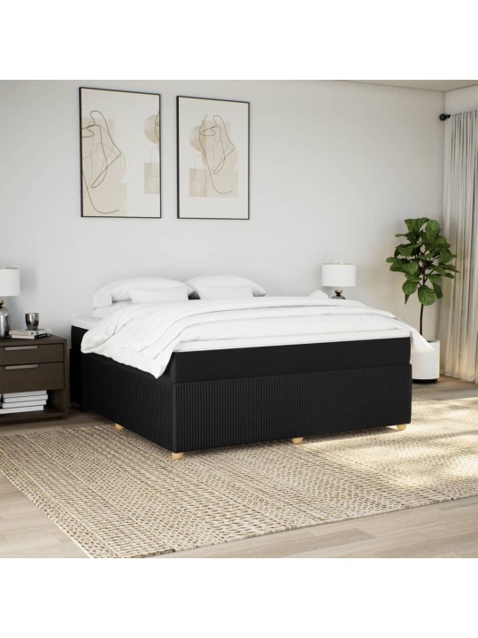 Box spring postel s matrací černá 180x200 cm textil
