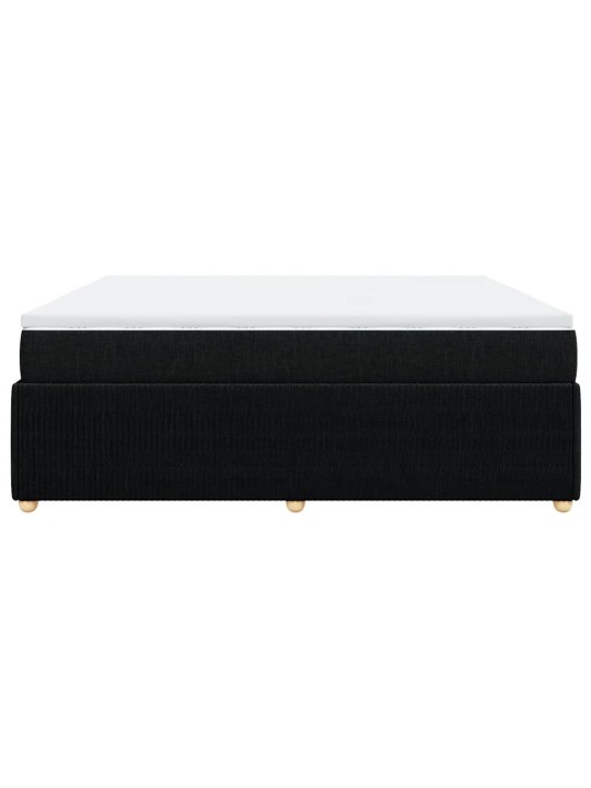 Box spring postel s matrací černá 180x200 cm textil