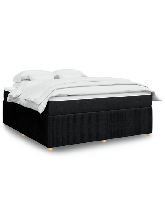 Box spring postel s matrací černá 180x200 cm textil