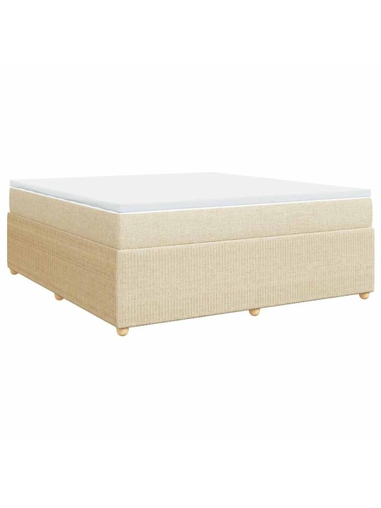 Box spring postel s matrací krémová 180x200 cm textil