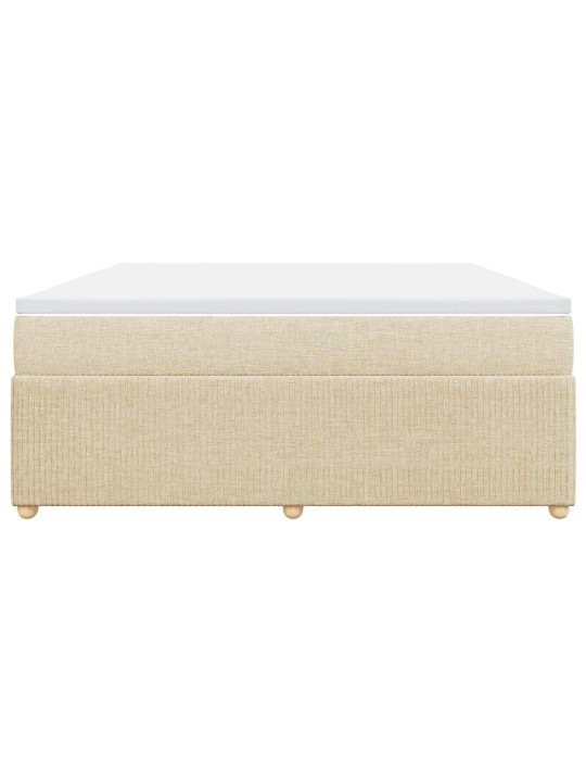 Box spring postel s matrací krémová 180x200 cm textil