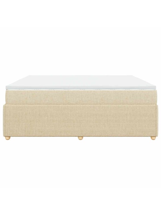 Box spring postel s matrací krémová 180x200 cm textil