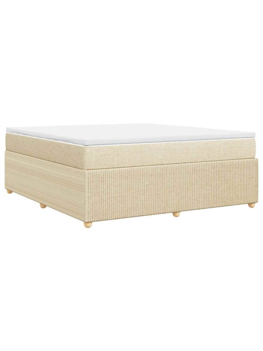 Box spring postel s matrací krémová 180x200 cm textil