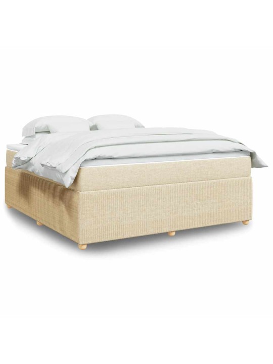 Box spring postel s matrací krémová 180x200 cm textil