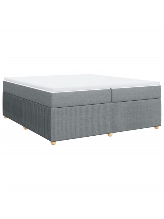 Box spring postel s matrací světle šedá 200 x 200 cm textil