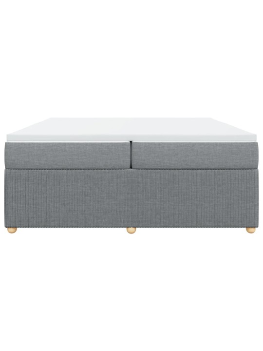 Box spring postel s matrací světle šedá 200 x 200 cm textil