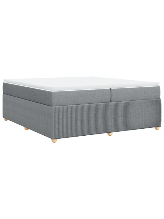 Box spring postel s matrací světle šedá 200 x 200 cm textil