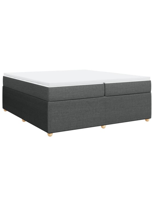 Box spring postel s matrací tmavě šedá 200x200 cm textil