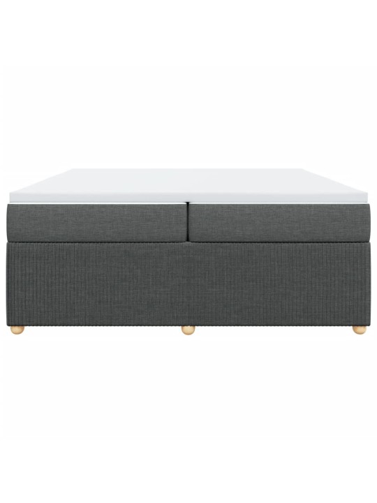 Box spring postel s matrací tmavě šedá 200x200 cm textil