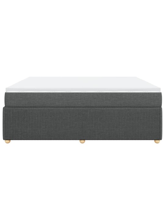 Box spring postel s matrací tmavě šedá 200x200 cm textil