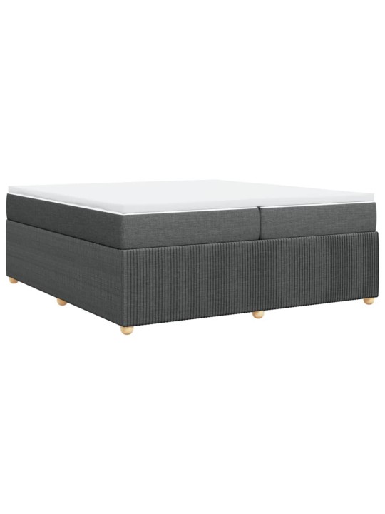 Box spring postel s matrací tmavě šedá 200x200 cm textil
