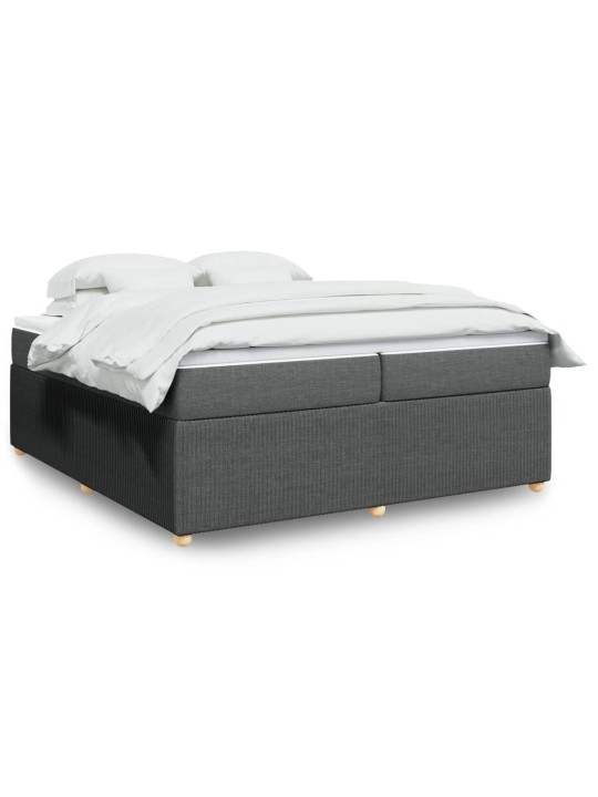 Box spring postel s matrací tmavě šedá 200x200 cm textil