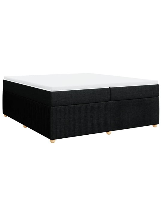 Box spring postel s matrací černá 200x200 cm textil