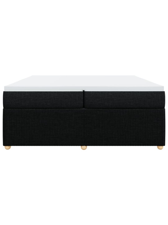 Box spring postel s matrací černá 200x200 cm textil