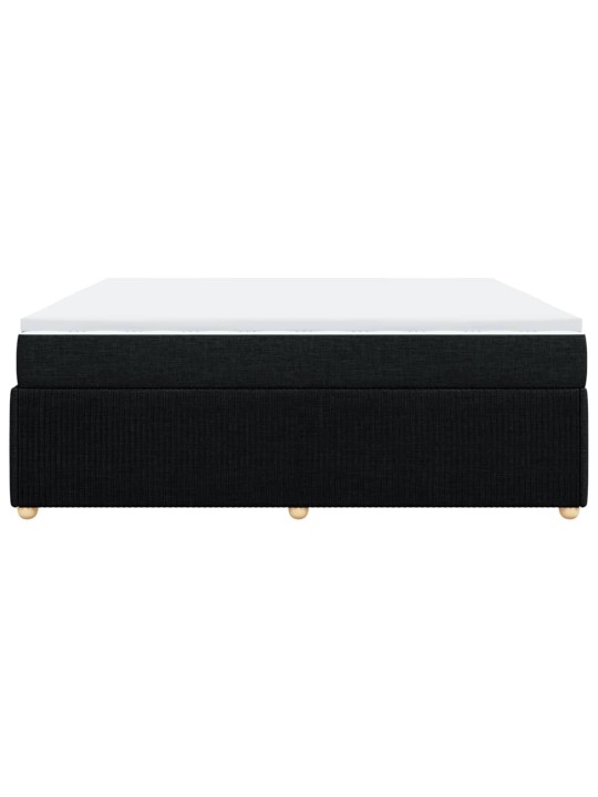 Box spring postel s matrací černá 200x200 cm textil